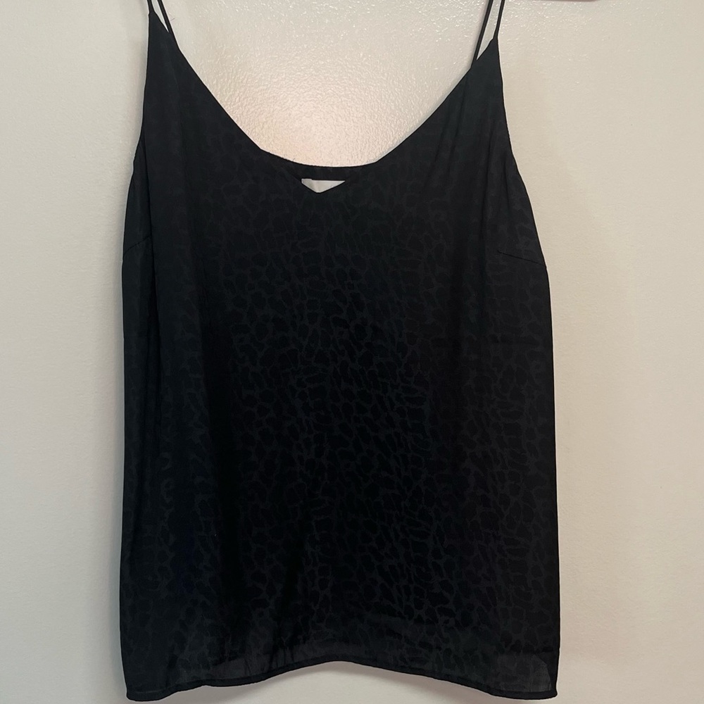 H&M • NWT Black Animal Print Blouse with Spaghetti Straps. Size 4